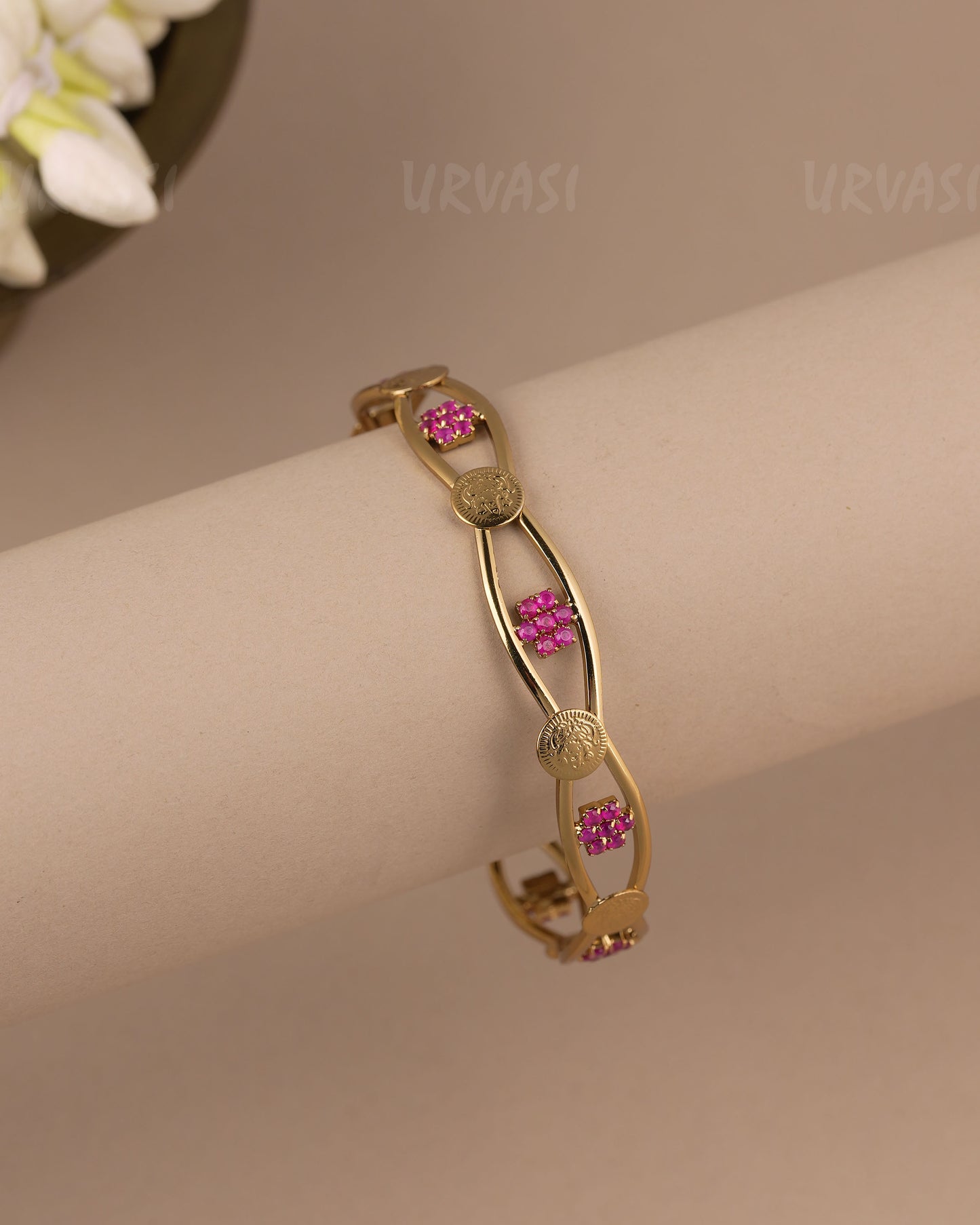 Mehendi-Polish Traditional  Floral Lakshmi Kaasu Bangles BA 476