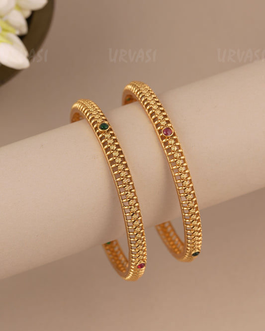 Gold-Toned Non-Idol Bangles (Set of Two) BA 486