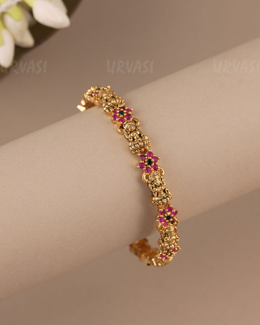 Gold-Toned Floral Traditional Lakshmi Bangles BA 493
