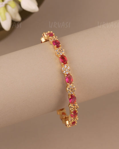 Gold-Toned Floral  Stone Bangles BA 470