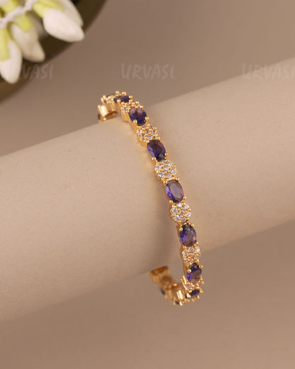 Gold-Toned Floral  Stone Bangles BA 470