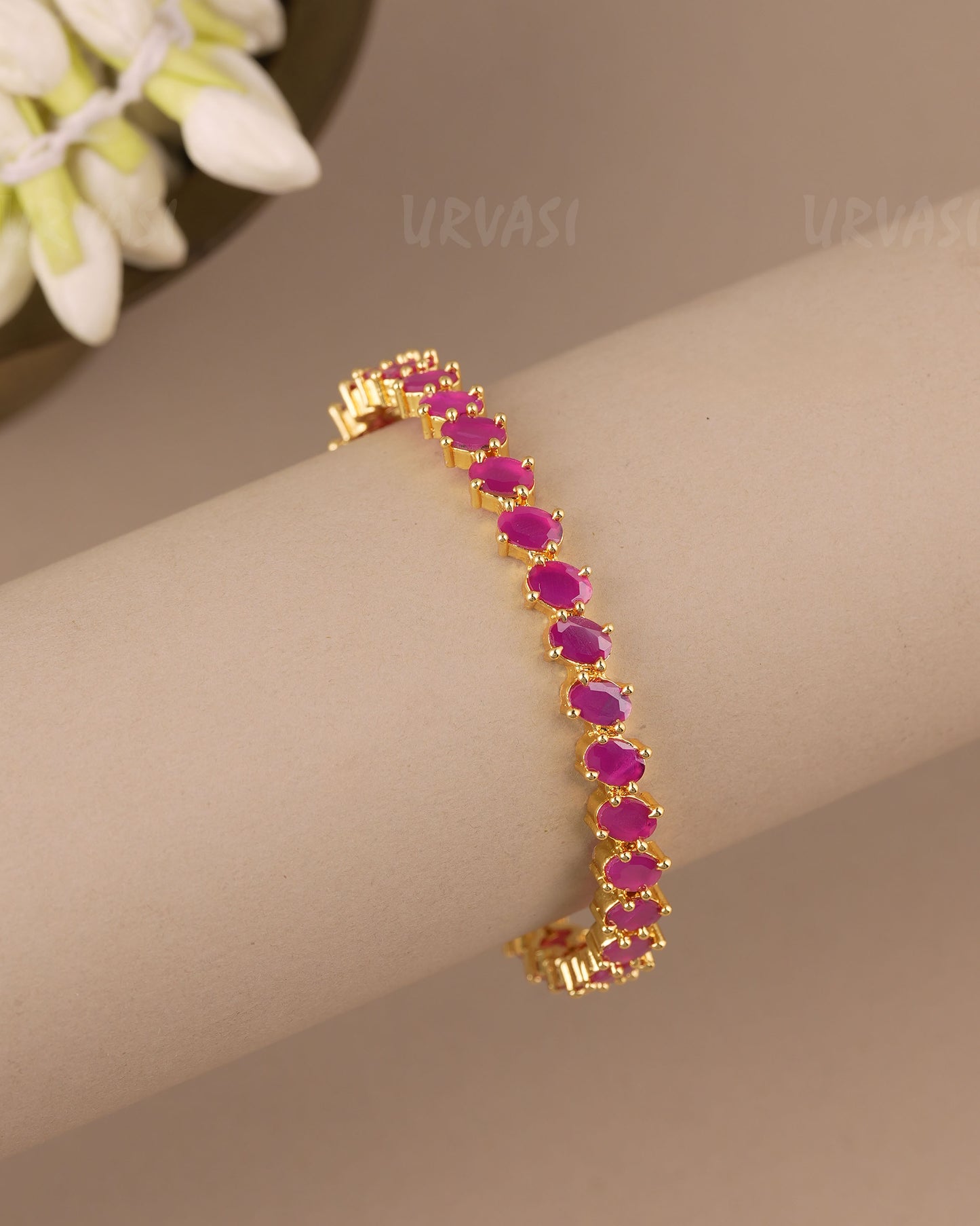 Gold-Toned Gemstone  Bangles BA 471