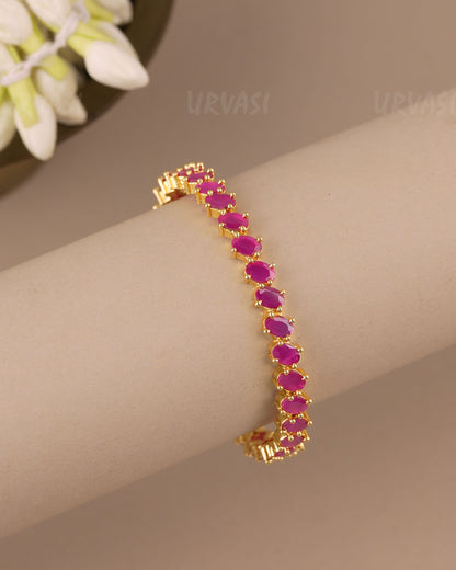 Gold-Toned Gemstone  Bangles BA 471