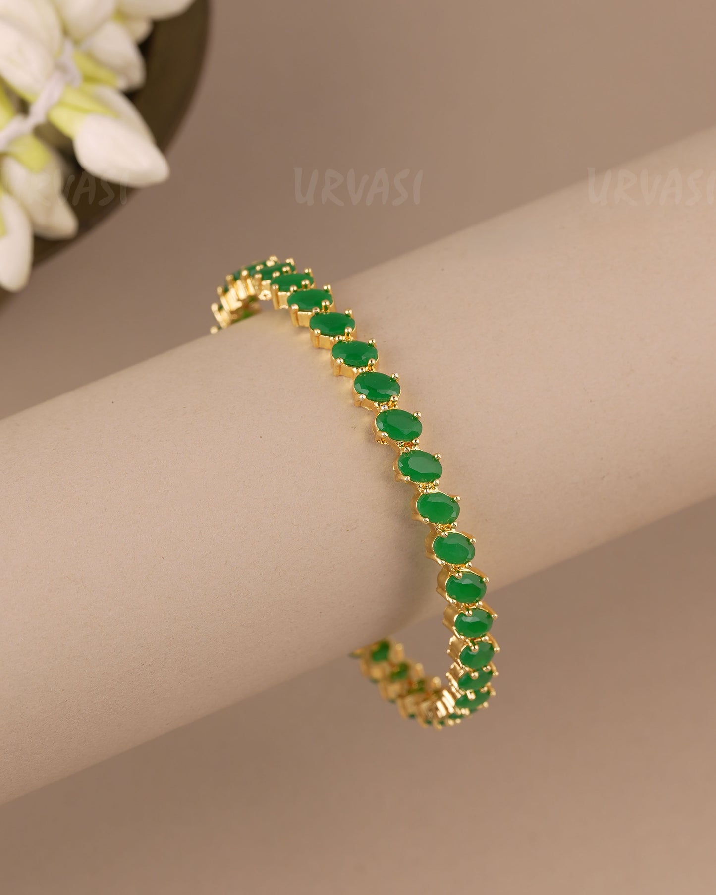 Gold-Toned Gemstone  Bangles BA 471