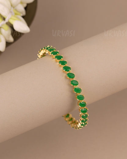 Gold-Toned Gemstone  Bangles BA 471