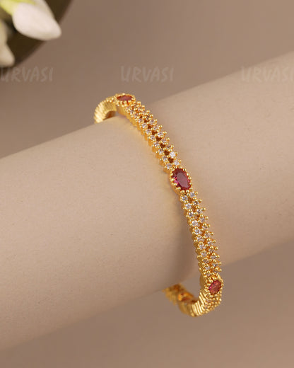 Gold-Toned Ruby Stone Bangles BA  469