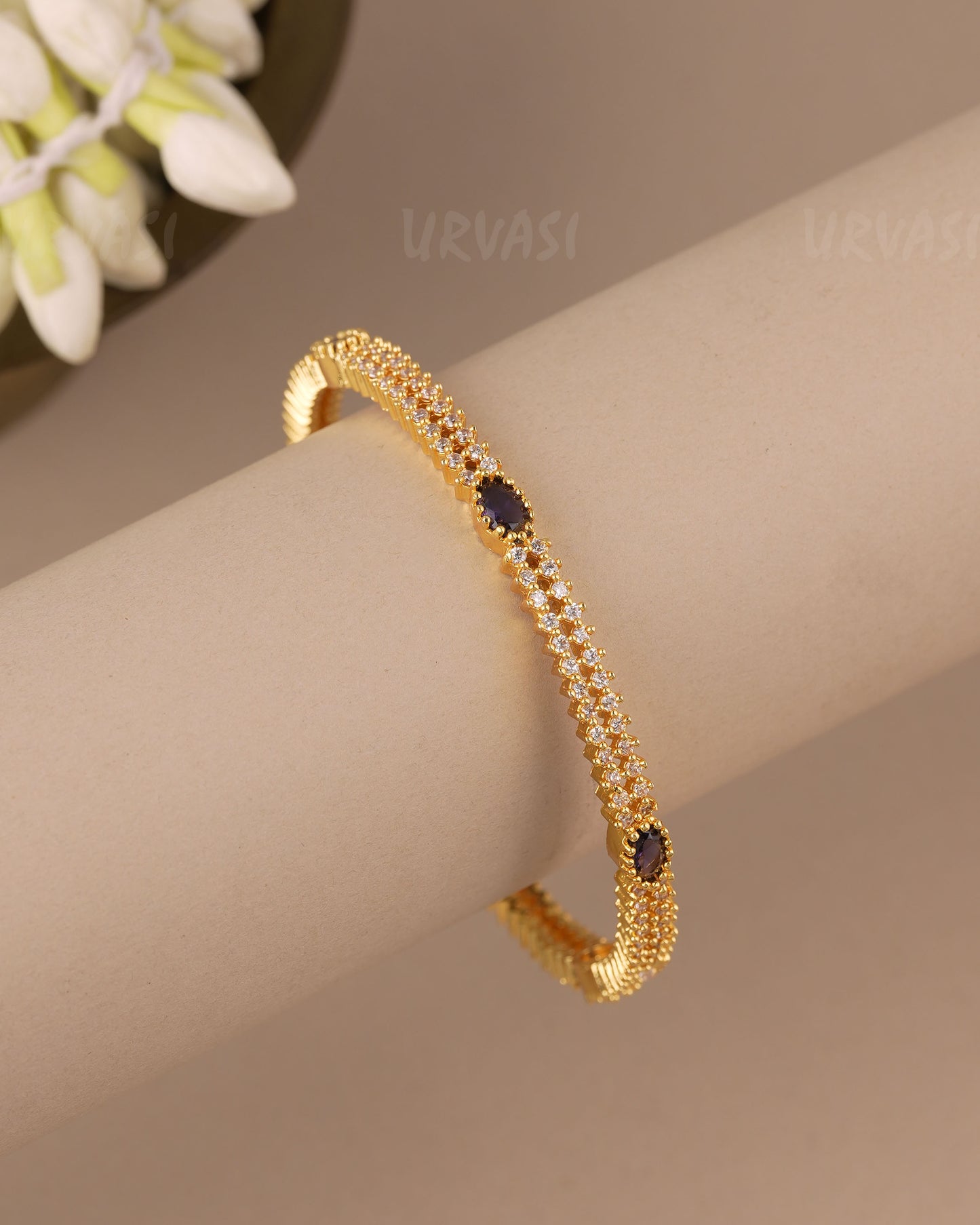 Gold-Toned Ruby Stone Bangles BA  469