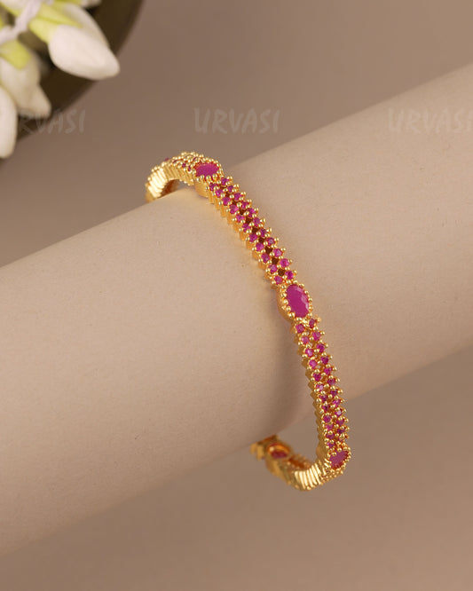 Gold-Toned Ruby Stone Bangles BA  469