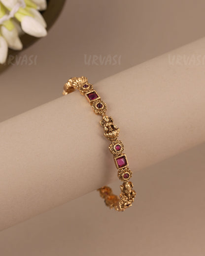 Gold-Toned Floral  Traditional  Lakshmi  Bangles BA 478