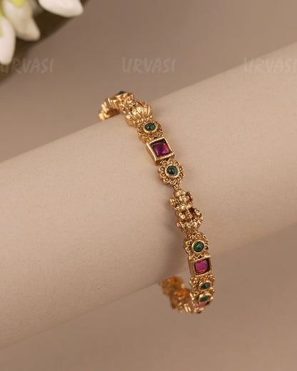 Gold-Toned Floral  Traditional  Lakshmi  Bangles BA 478
