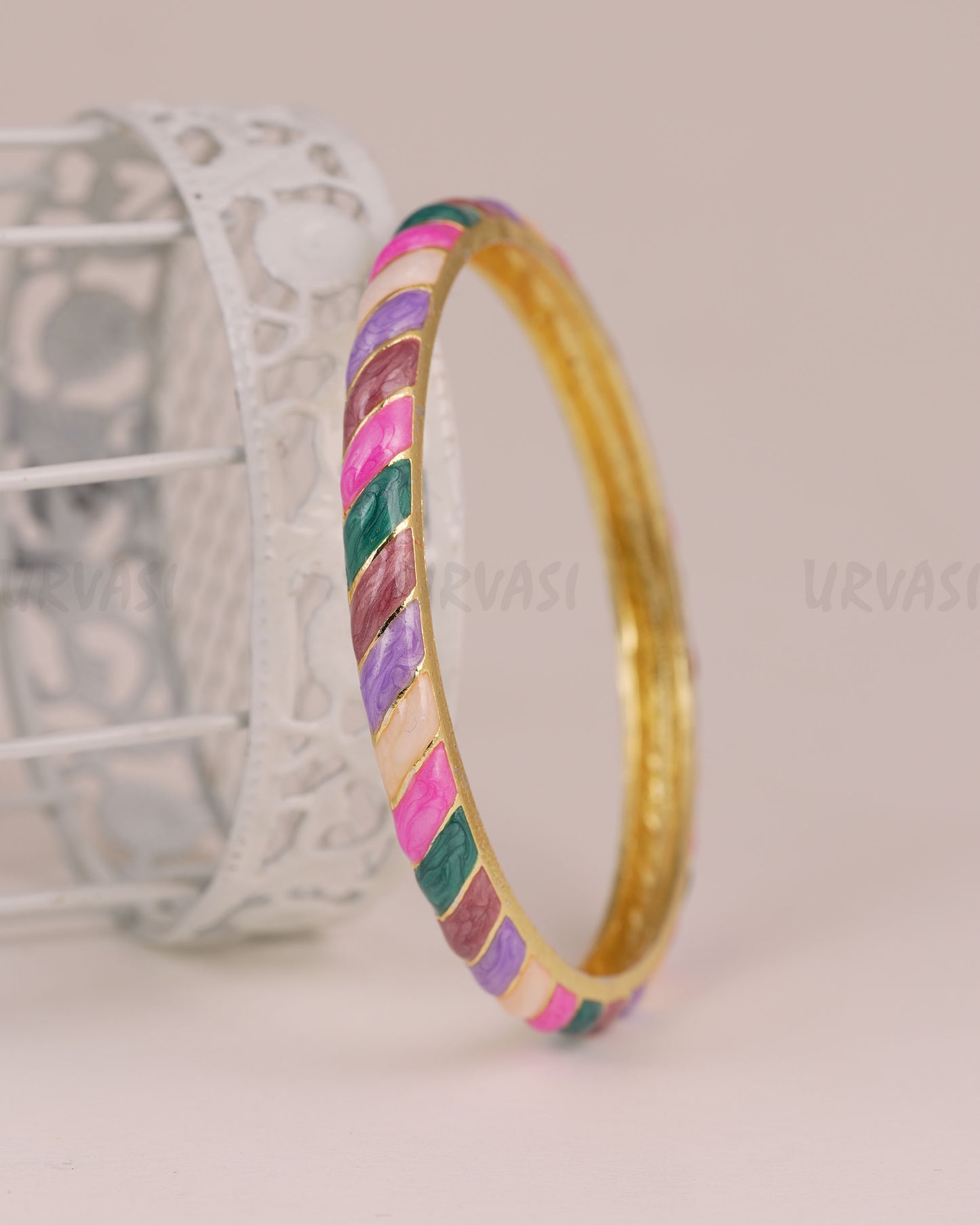 Gold-Enamel Meenakari   Bangles BA  504