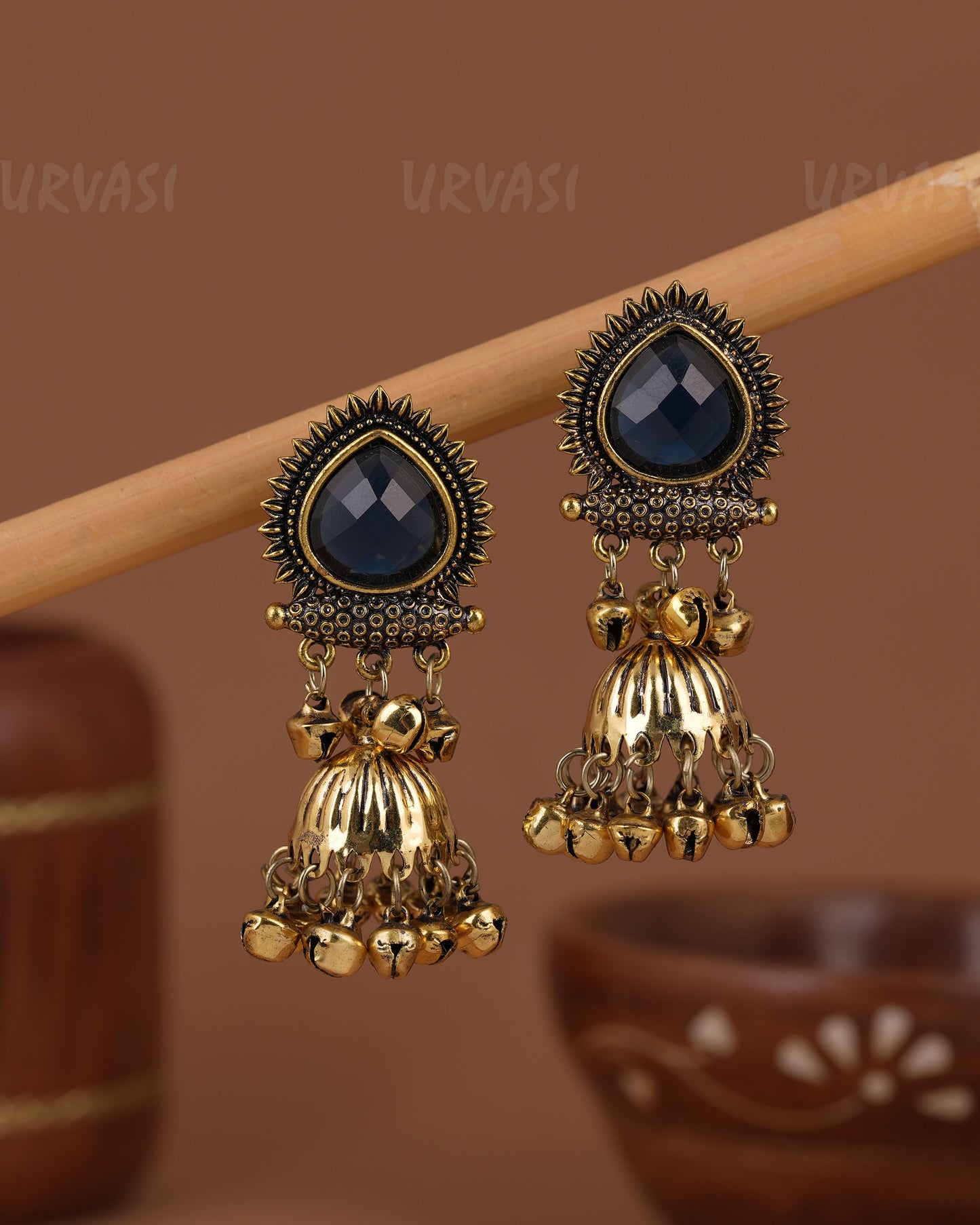 Oxidised-Gold  Kashmiri Ghungroo Earring ER 1217