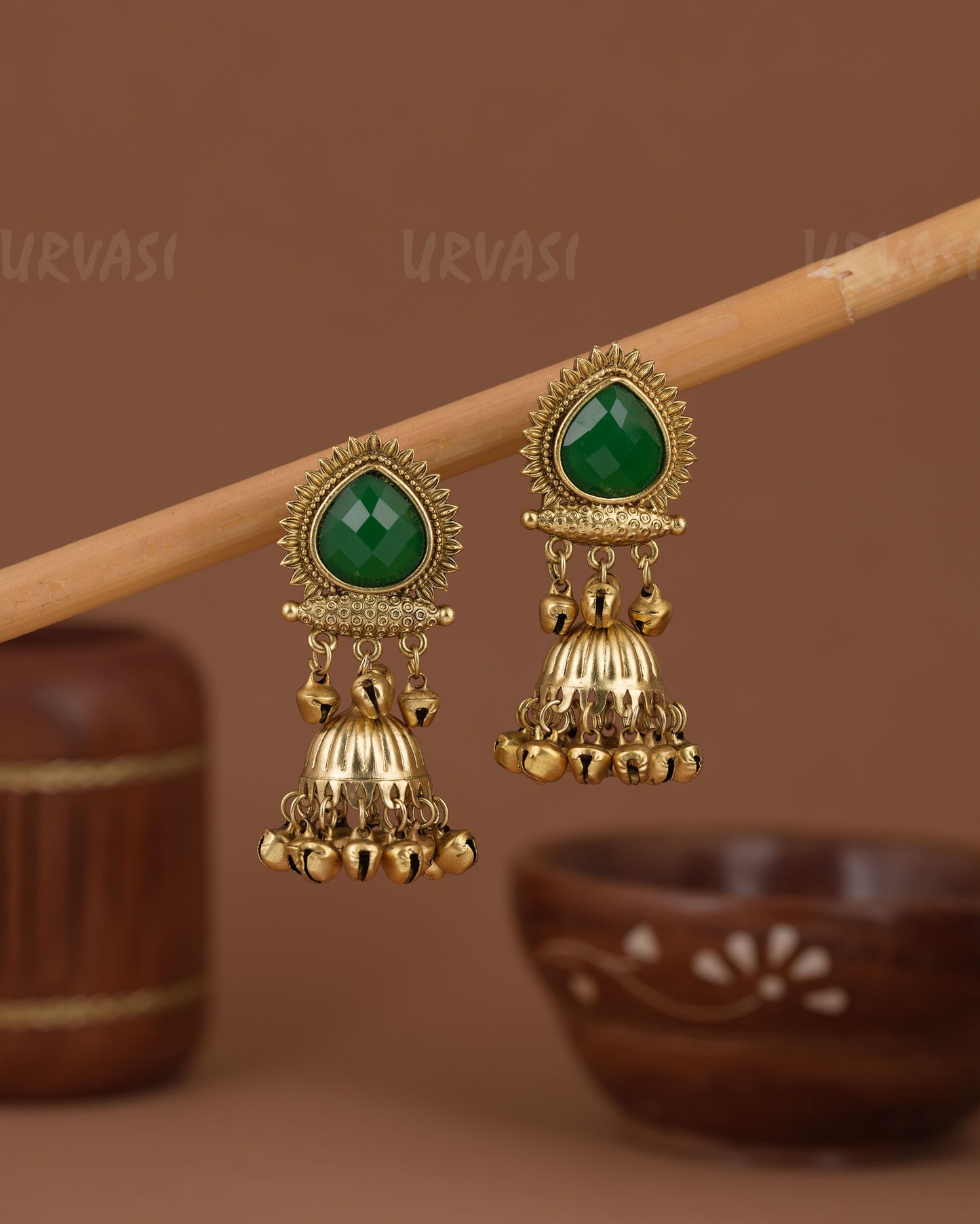 Gold-Toned Kashmiri  Ghungroo Earring ER 1216