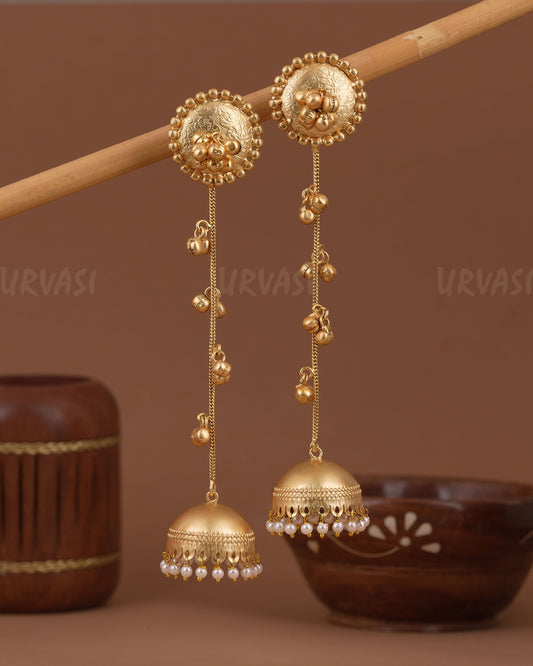 Mayur Kashmiri Ghungroo Jhumka Pearl Earrings ER 1220