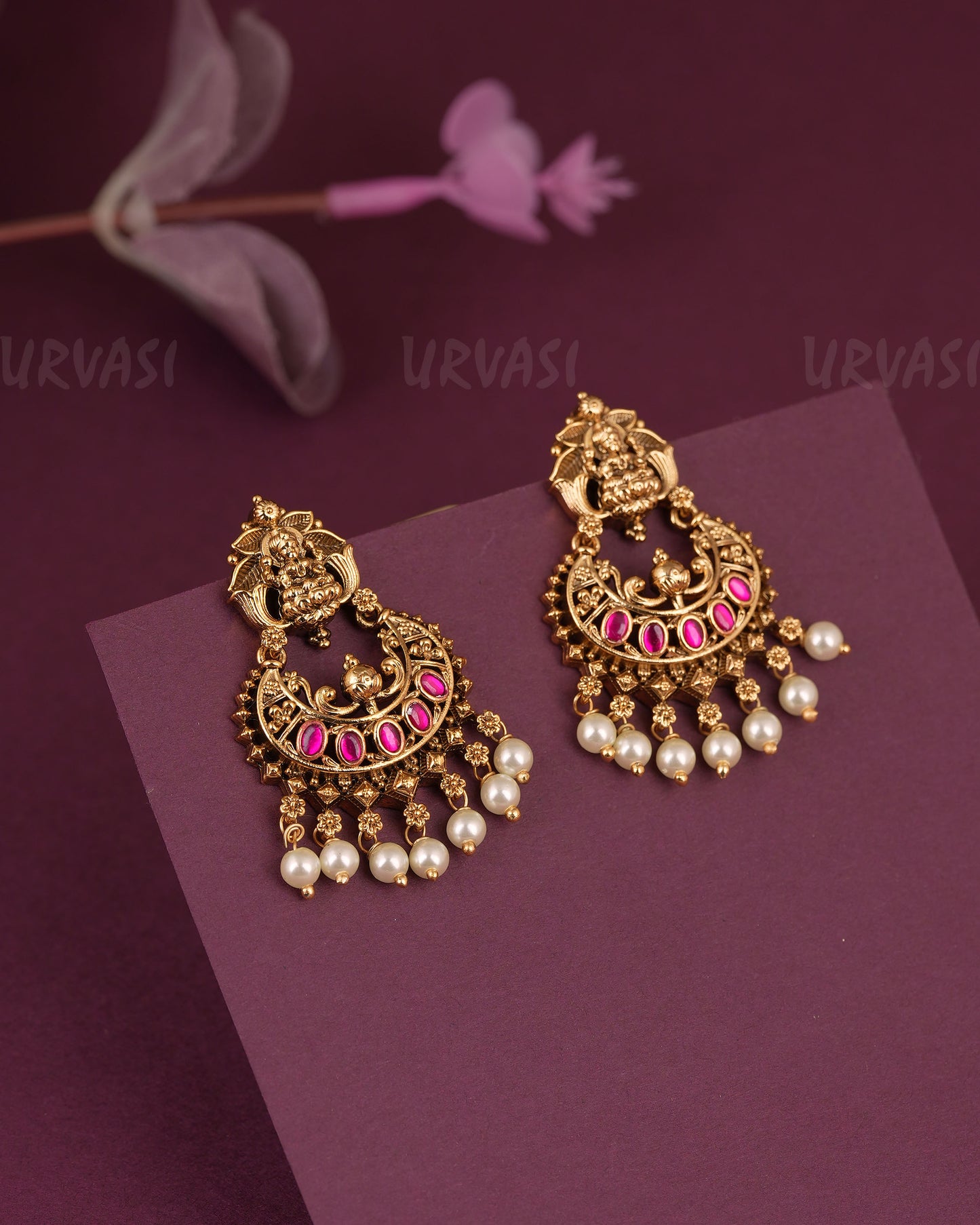 Gold-Toned Lakshmi Chandbali Earring ER 1214