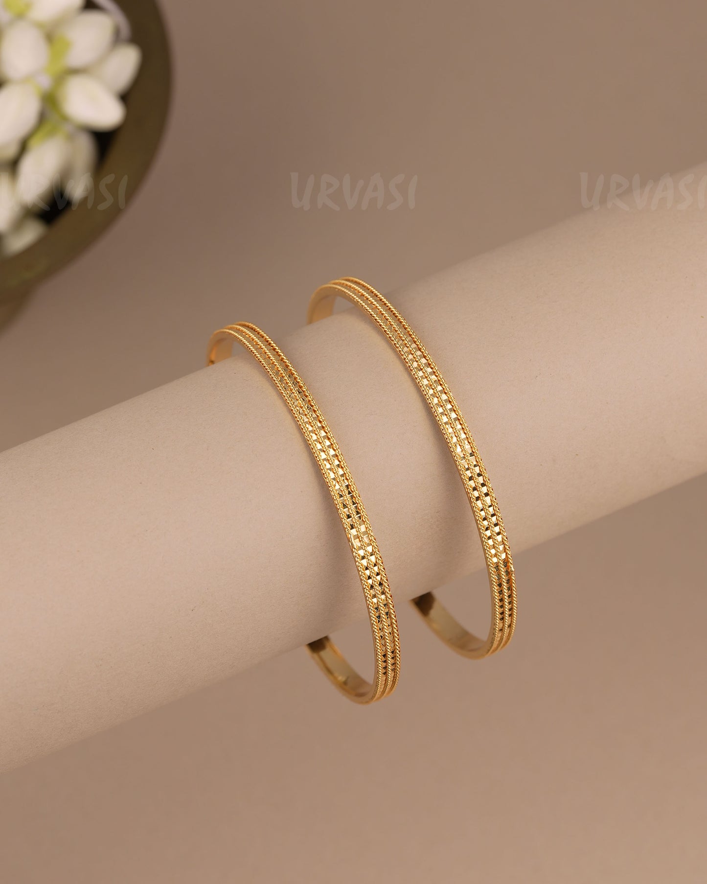 Gold-Polish Traditional Bangles(Set of Two) BA 517