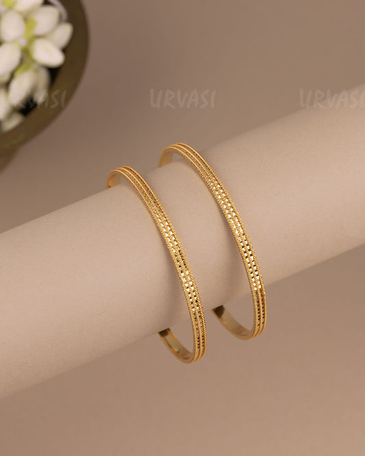 Gold-Polish Traditional Bangles(Set of Two) BA 517