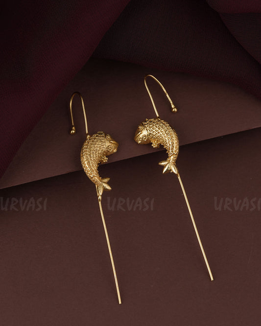Gold-Toned  Fish Ear-Cuff  Earring  ER 1208
