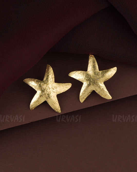Gold-Toned Star  Earring  ER 1243