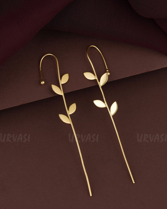 Gold-Toned Leaf  Ear-Cuff  Earring ER 1198