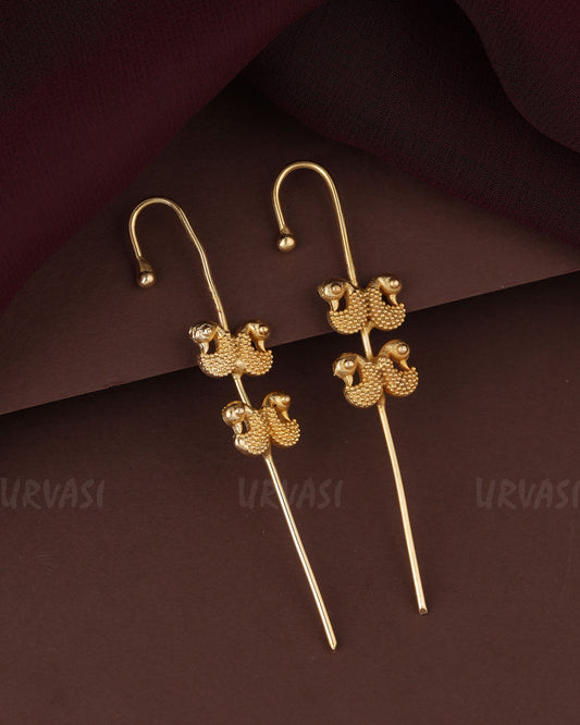 Gold-Toned Peacock Ear-Cuff  Earring  ER  1203