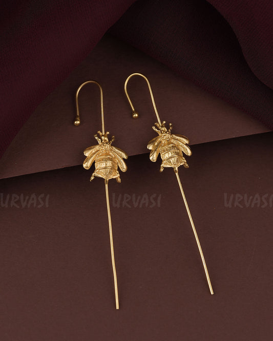 Gold-Toned   Honey Bumble Bee  Ear-Cuff Earring ER 1199