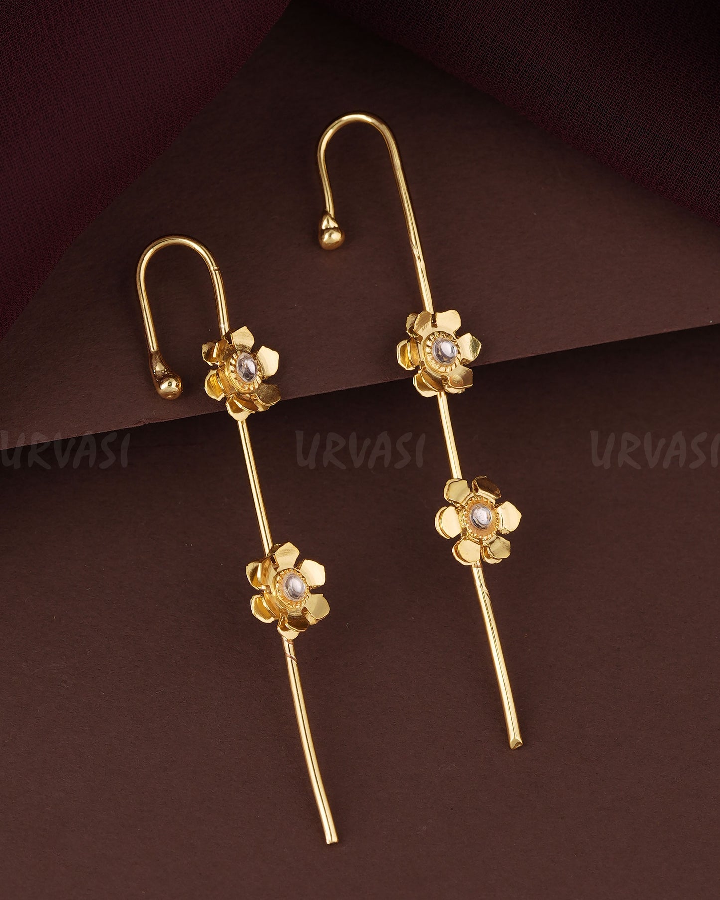 Gold-Toned Floral  Ear-Cuff Earring ER 1197