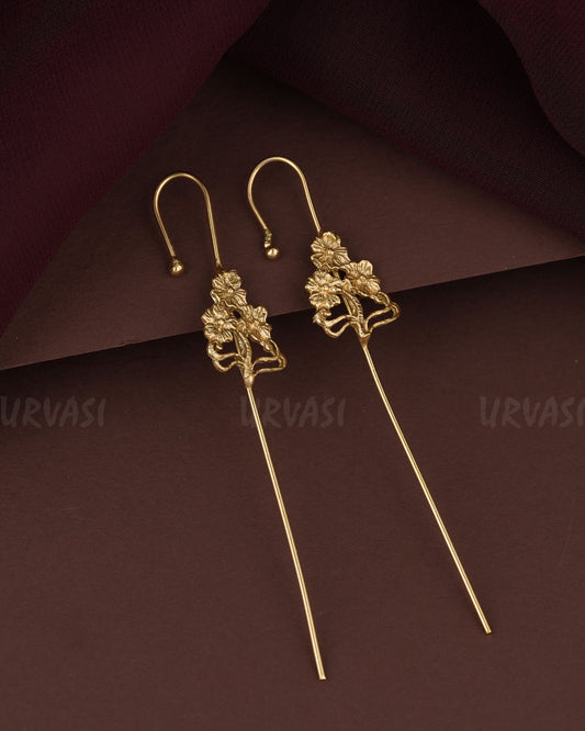 Gold-Toned Floral  Ear-Cuff Earring ER 1194