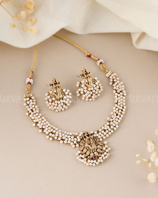 Antique Guttapusalu Temple Necklace 579