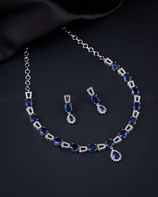 Rhodium Polish AD Necklace 609
