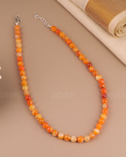 Vintage Carnelian Round Beaded  Gemstone Mala MA 158