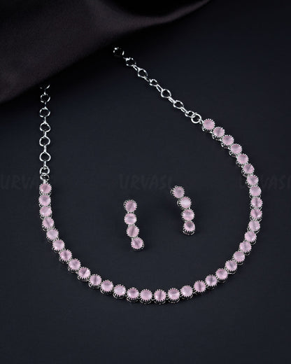 Rhodium Polish AD Necklace 006
