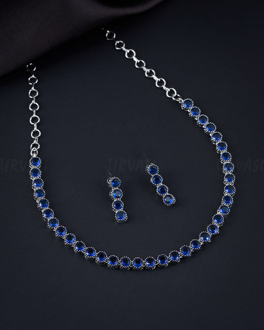 Rhodium Polish AD Necklace 613