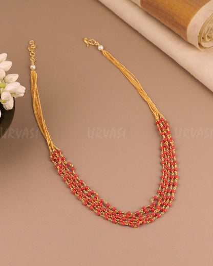 Gold-Toned  Layered  Beaded Mala  MA  156