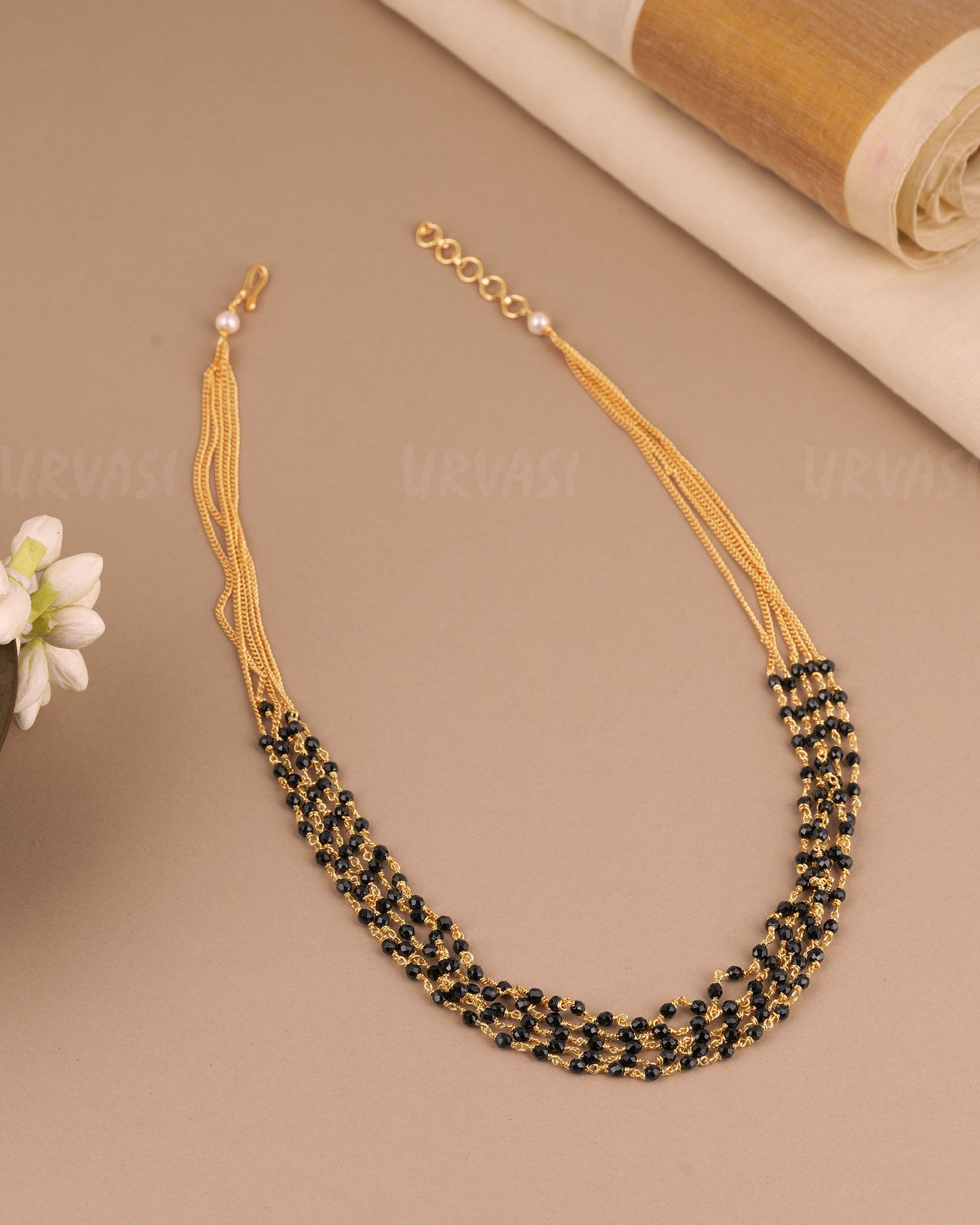 Gold-Toned  Layered  Beaded Mala  MA  156