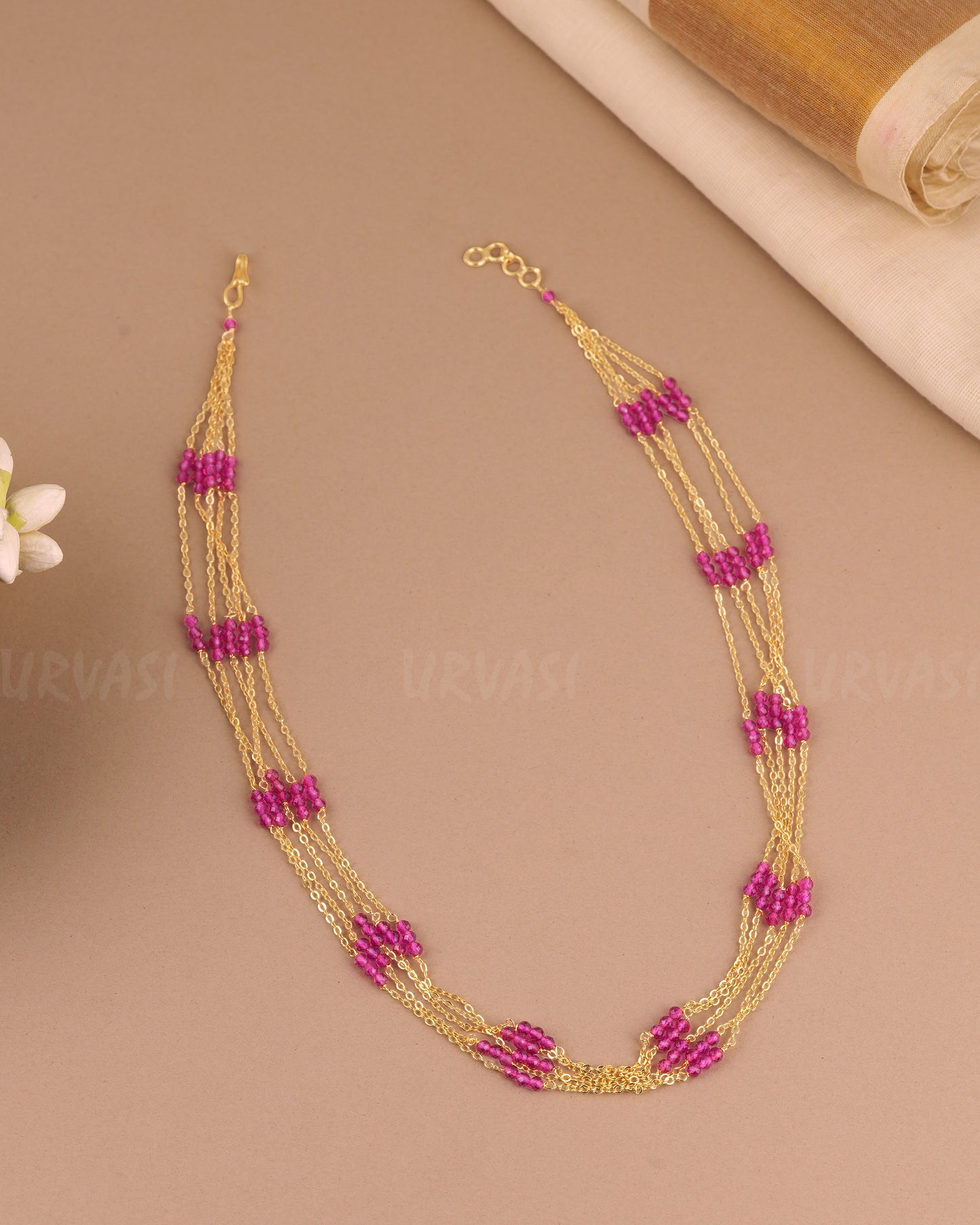 Gold-Toned  Beaded   Five-Layer Mala MA 152