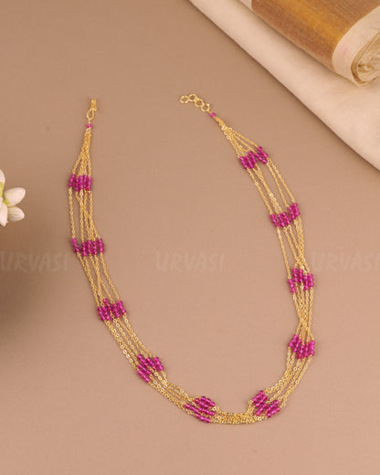 Gold-Toned  Beaded   Five-Layer Mala MA 152