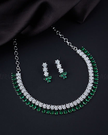 Rhodium Polish AD Necklace 633