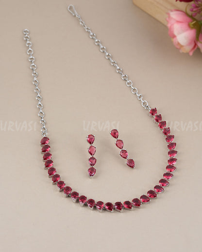 Rhodium Polish AD Necklace 680