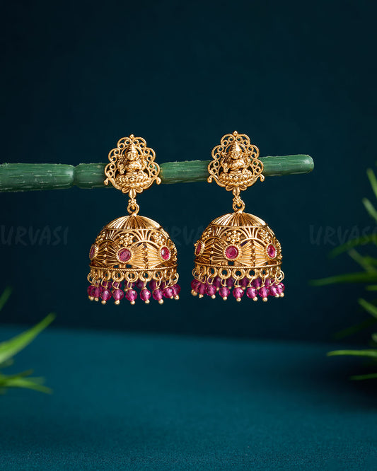 Gold-Toned Lakshmi Jhumka Earring ER 628