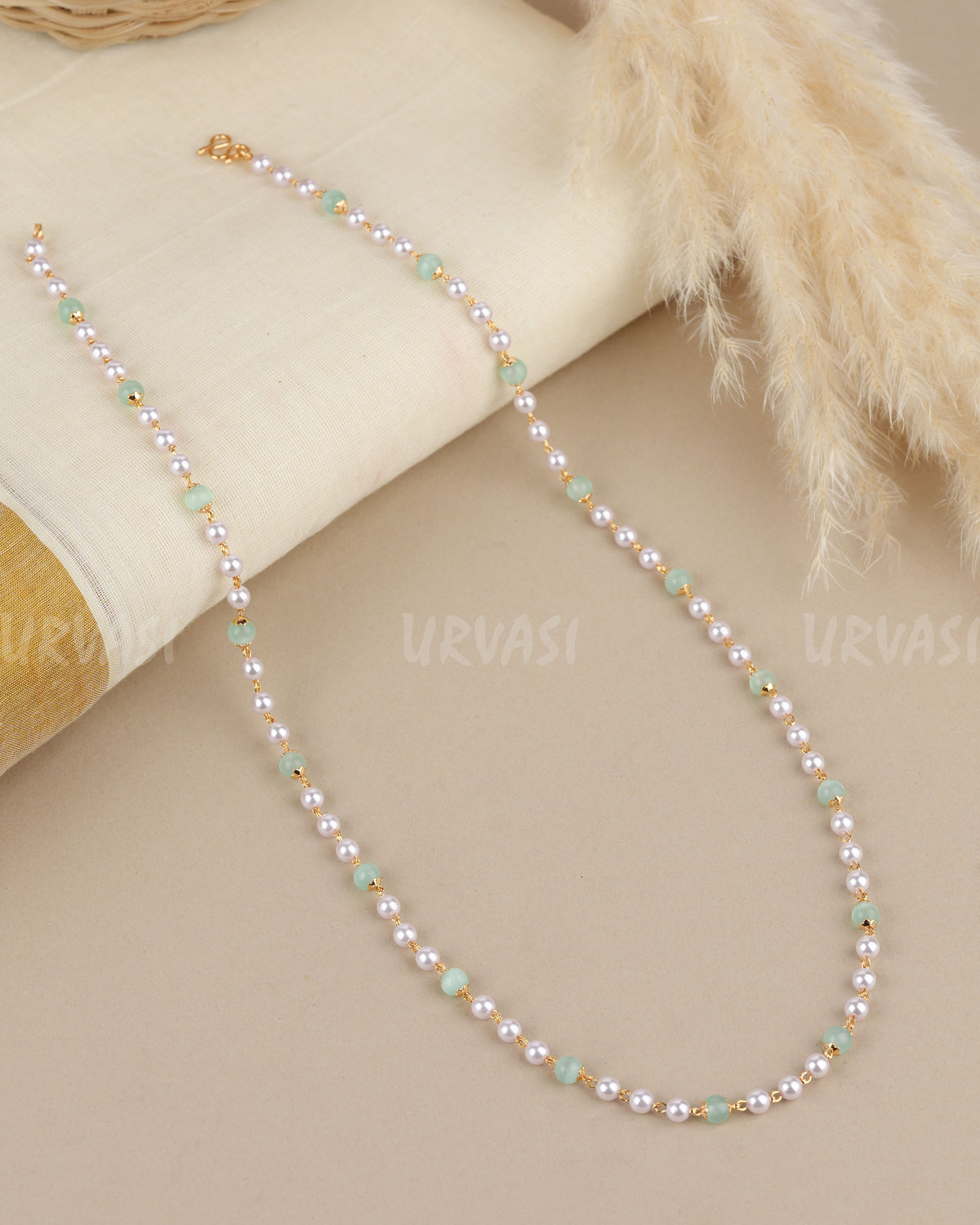 Gold-Toned Pearl-Beaded Mala  MA 190