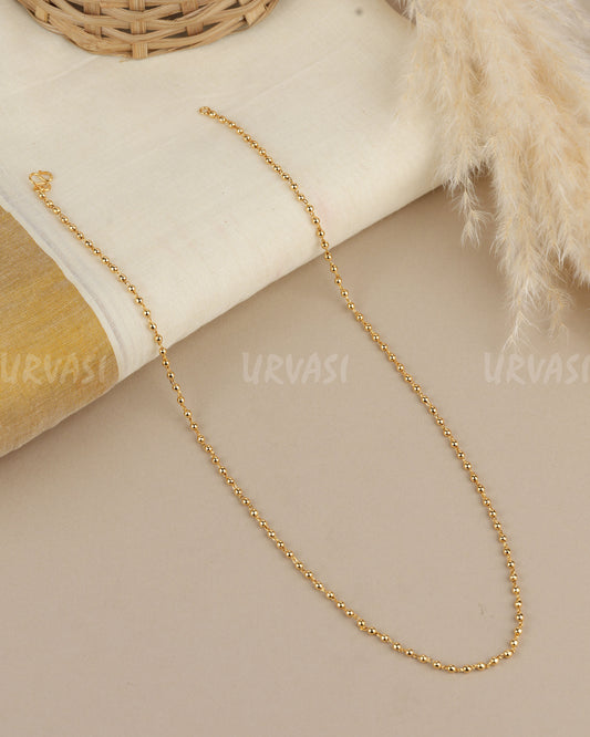 Gold-Polish Gold Beaded  Chain Mala MA 183