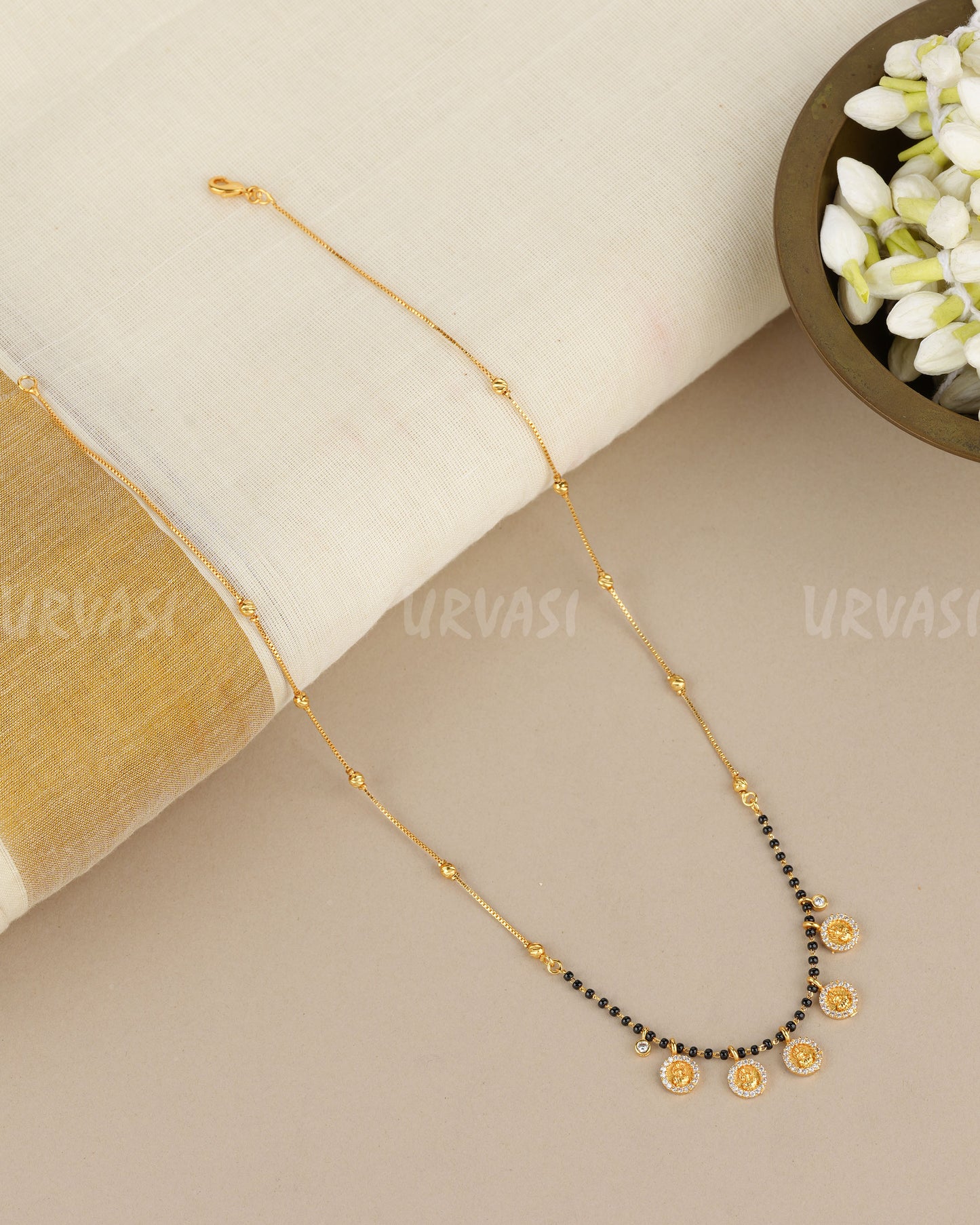 Gold-Toned  Lakshmi Mangalsutra Mala MA 169