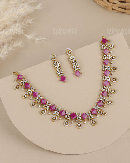 Mehendi Polish   Floral  AD Necklace   1940
