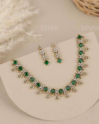 Mehendi Polish   Floral  AD Necklace   1940