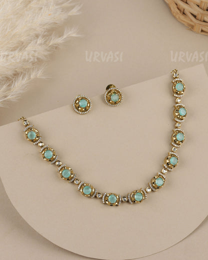Mehendi Polish Choker AD Necklace   1943