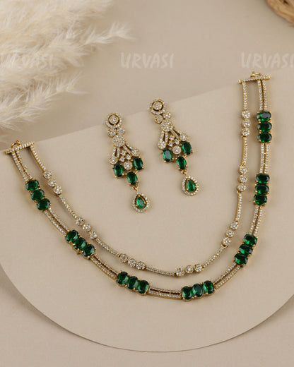 Mehendi Polish  Dual-Layer AD Necklace 1926
