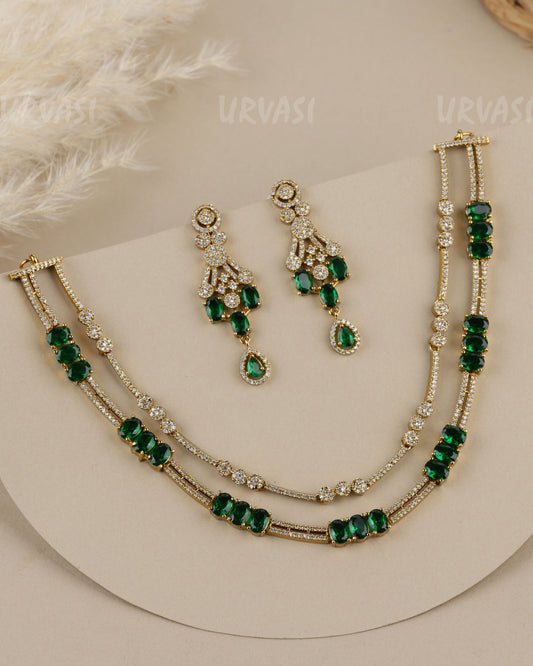 Mehendi Polish  Dual-Layer AD Necklace 1926