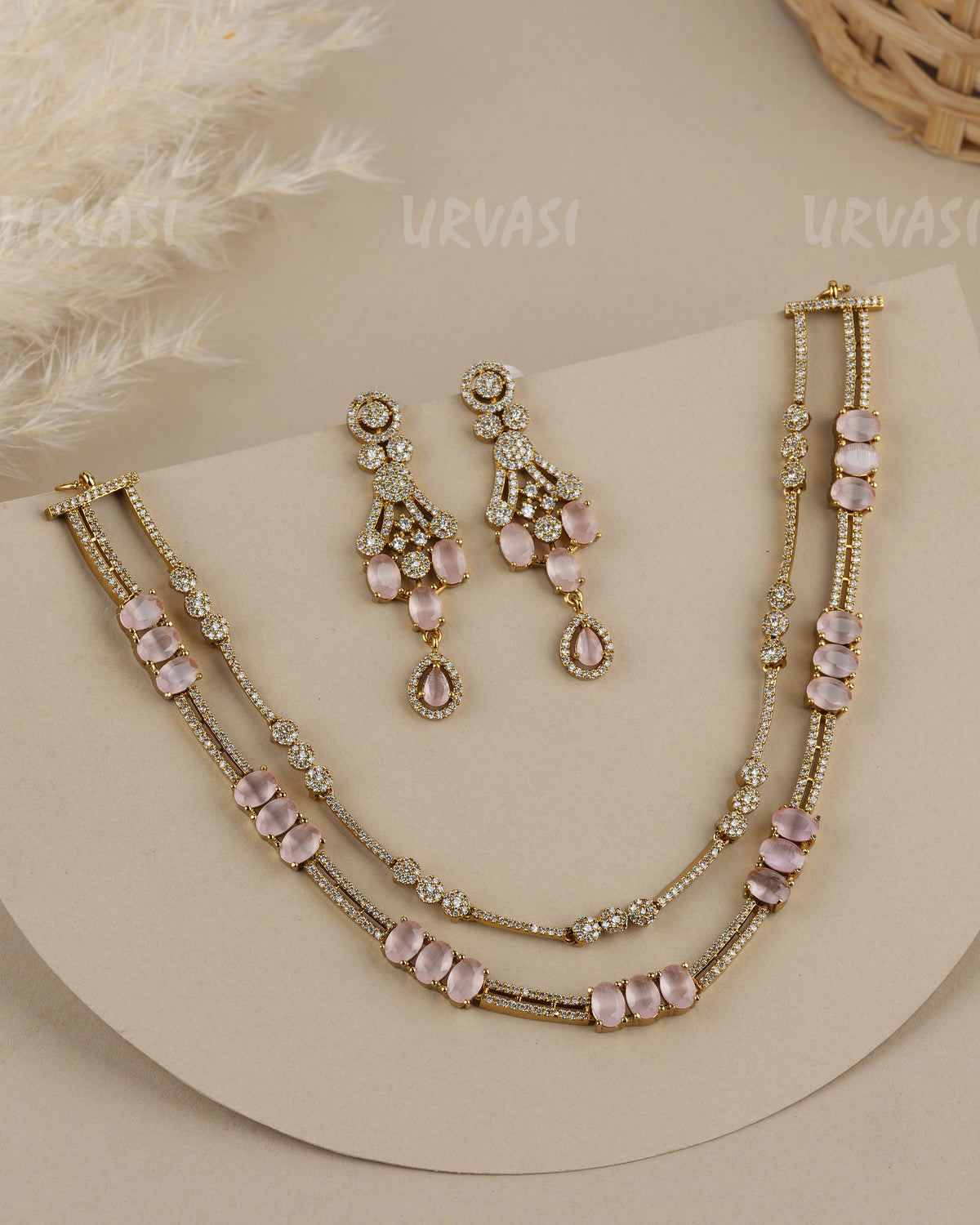 Mehendi Polish  Dual-Layer AD Necklace 1926