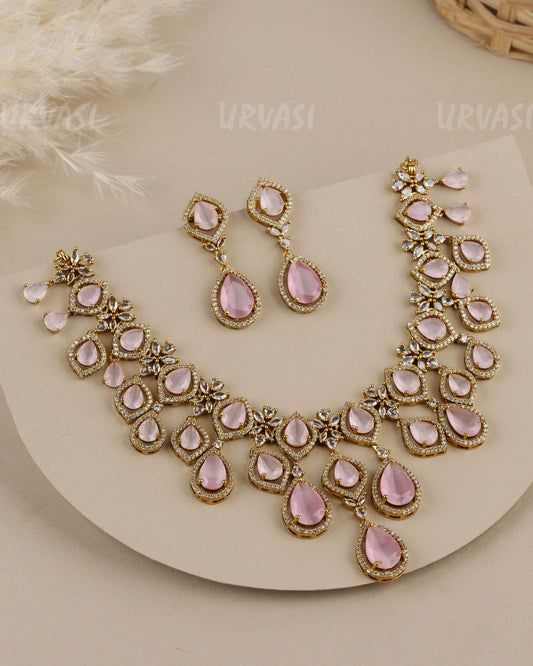 Premium  Victorian Style-Teardrop  AD Necklace  1923